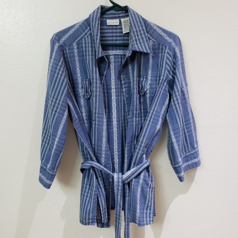 White Stag 3/4 sleeve shirt with belt, size XL - Picture 1 of 4